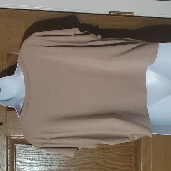 KIN by Kristine Twist Front Crop Top in Taupe - Picture 6 of 10